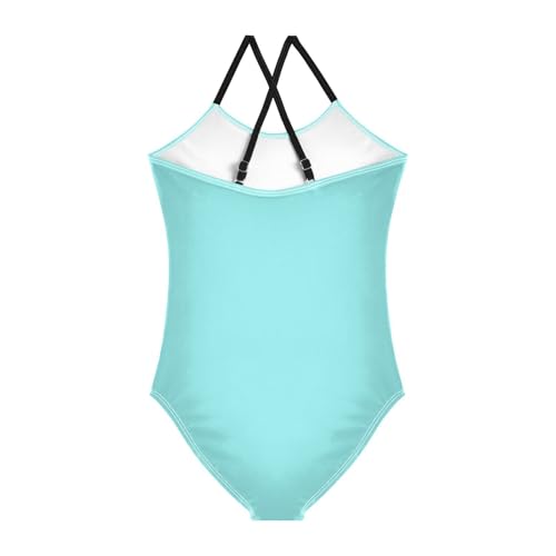 Light Blue Teal Girls Bathing Suit Swimsuit One Piece Swimsuits Summer Beach Swimwear2