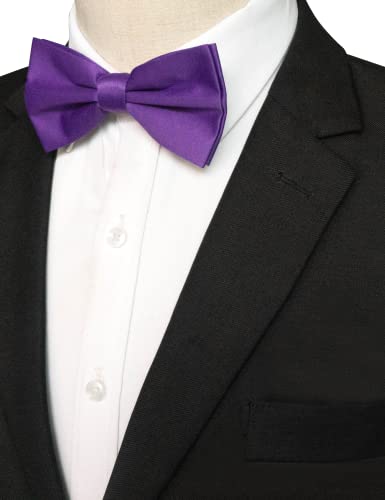 Image of JEMYGINS Solid Color Pre-tied Bow Tie Adjustable Bowtie for Men