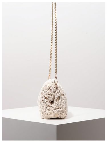 OYOANGLE Women's Crochet Chain Shoulder Bag Kiss Lock Boho Clutch Purse Handbags Woven Beach Crossbody Bags2