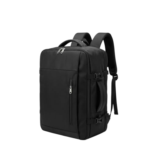 MODELISA - Mochila de Viaje, Expandible Cabina Avión 43x33x20 cm, Compartimento para Zapatos y Laptop, Puerto USB, Bolso de Mano para Vuelos (Negro)