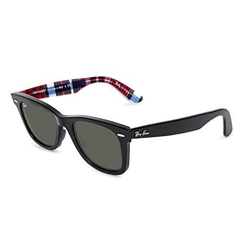 Ray-Ban RB2140 Original Wayfarer Sunglasses + Vision Group Accessories Bundle (Black/Crystal Green (1147), 50)
