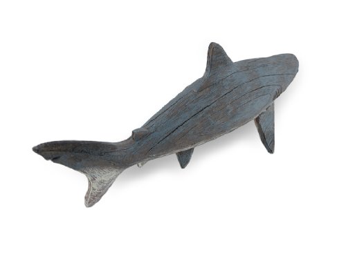 Estatua decorativa de tiburón gris de resina 14 pulgadas miniatura 4