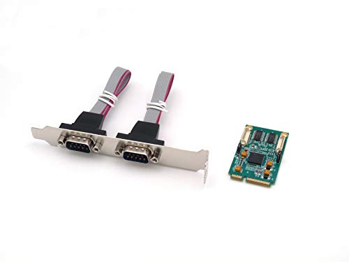 - Scheda Controller Mini mPCI-E o mPcie - 2 porte seriali COM RS232 Formato DB9 9pin - Chipset EXAR 17V352 pci-express
