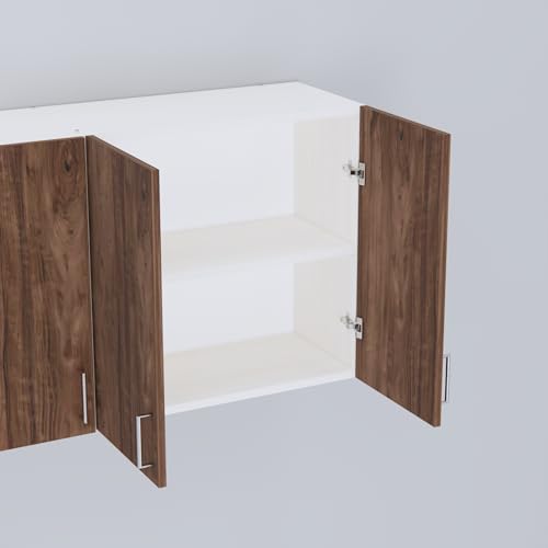 Image of SPECIALITY PANELS 6 Door Modular Wall Mounted Kitchen Cabinet with Adjustable Shelf Space Saving Storage Unit Durable Engineered Wood Cupboard for Kitchen Living Room Utility Organizer Furniture