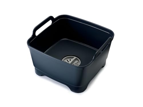 Joseph Joseph Wash & Drain Kitchen Dish Tub Wash Basin with Handles and Draining Plug, 9 liters/2.3 Gallons