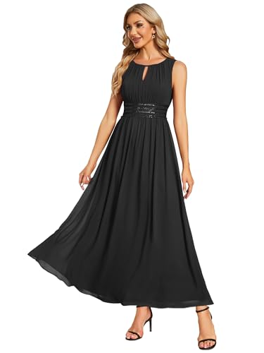 Ever-Pretty Women's Crew Neck Sleeveless A Line Hollow Out Sequin Maxi Fromal Dress 01955