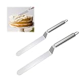 AONAYO 2er-Pack Tortenspachtel,Verschiedene GrößEn Winkelpalette Torte,Edelstahl Tortenmesser,Tortenpalette Spachtel,Tortenbodenschneider,Geeignet Zum Dekorieren Und Verzieren,GläTten Von Torten