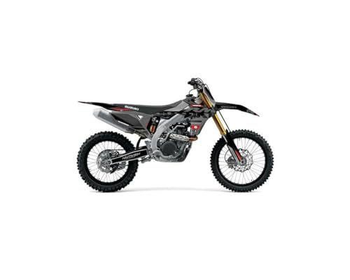 Kit déco Suzuki 450 RMZ noir pour habillage de moto cross et personnalisation de carénage complet
