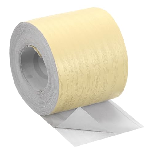Image of uxcell 1 Roll Wood Grain Tape, 2.36 inch x 49 Ft Realistic Textured Repair Tape Self Adhesive Wood Textured Patch for Floor Wall Door Table Cabinets Desk Furniture Home Decor(Light Yellow)