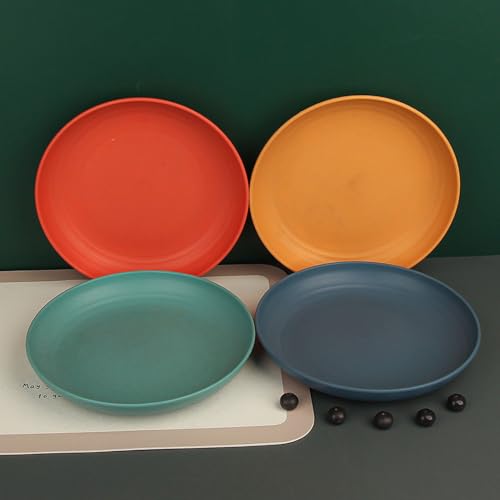 Image of Unbreakable Deep Plates for Cereal, Cafes, Restaurants, Sandwich, Bread and Butter, Dessert, Appetizer, Indoor, Out Door Eco Friendly Dishwasher & Microwave Safe (20cm+23cm, Blue, Pack of 6)