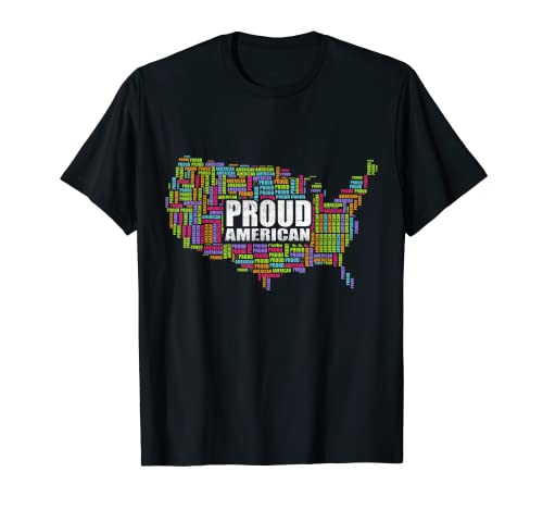 T-shirt proud american patriotic continent t-shirt