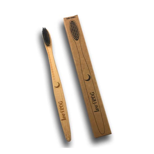 Lov’Frog Brosse à Dents en Bambou biodégradable | Poils souples infusés au Charbon Actif | Enfant, motif Lune Cover