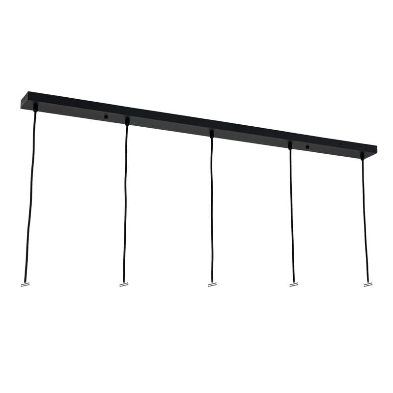 ORION LIGHTSTYLE Baldacchino da soffitto per illuminazione Baldacchino rettangolare lungo, scatola di derivazione con 5 uscite per cavi (120x8x2,5 cm), nero - ideale per tavolo da pranzo