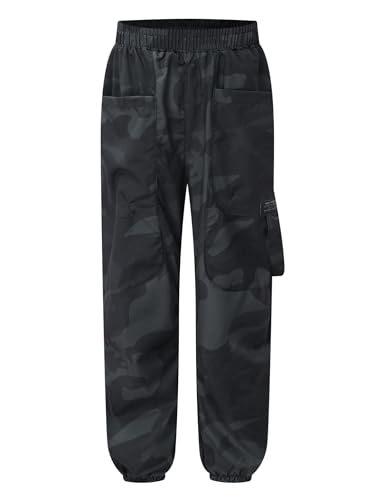 Boy's Camouflage Cargo Joggers Pants Teens Lightweight Hiking Pants for Sports Outdoor with Pockets 5-16Y