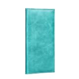 LLi Cufite Scheckbuchhülle aus Leder für obere und seitliche Tränenregister, doppelte Schecks mit...