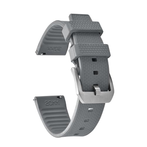 ����FKM�X�g���b�v 20mm 22mm �_�C�r���O�t�b�f�S�� �N�C�b�N�����[�X�E�H�b�`�o���h�A�N�Z�T���[ IWC �I���K �����b�N�X�Ή� ���j�o�[�T���Ή�(Gray-Silver Buckle,22mm)