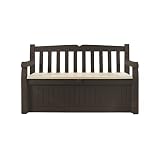 Keter Cassapanca contenitore Eden Storage Bench con Capacità di 265 Litri in Resina, Resis...
