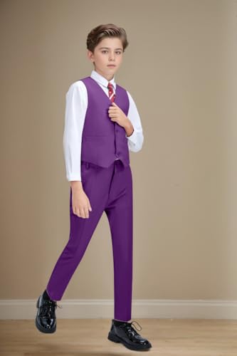 Image of Boys Formal Suit Vest Kids 3 Button Adjustable Back Strap Toddler Vests