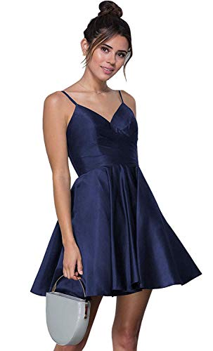 Spaghetti Straps Homecoming Dresses for Juniors V-Neck A-Line Short Prom Gowns4
