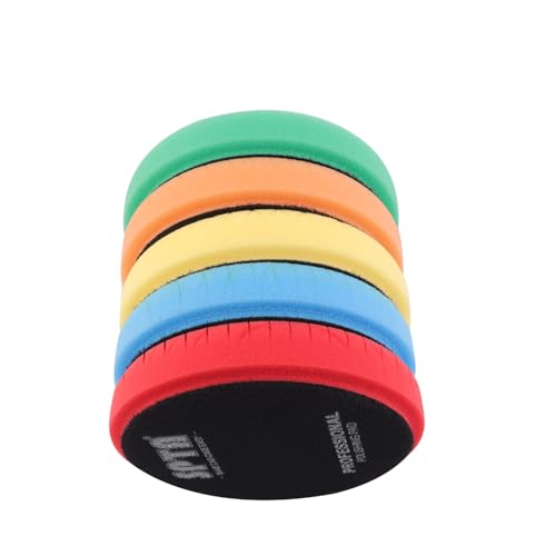 Buffing Polishing Pads, SPTA 5Pcs 6.5 Inch Face for 6 Inch 150mm Backing Plate Mix Cutting Force Buffing Pads Cutting Polishing Pad Kit for Car Buffer Polisher Compounding,Polishing, Waxing-SQMIX65