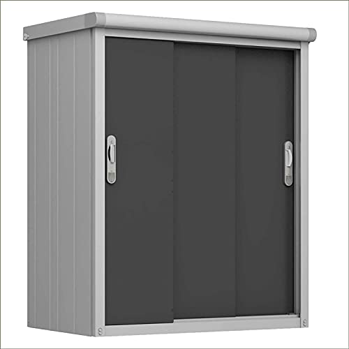 GFP Geräteschrank Metall 120x75x150 cm Gartenschrank wetterfest mit Schiebetür in anthrazit inkl. Fußboden