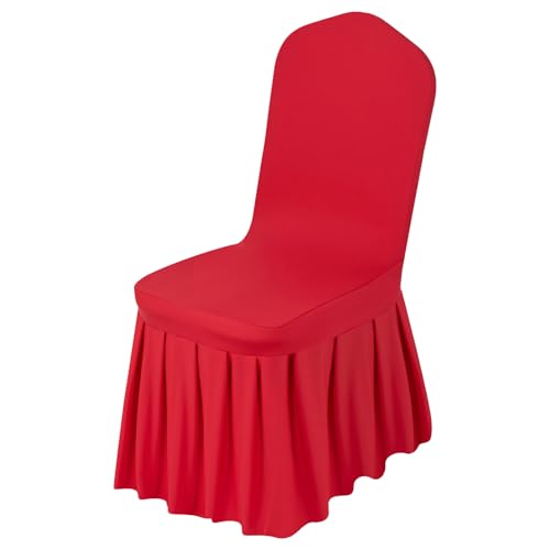 Image of VEVOR Chair Covers, Polyester Spandex Chair Cover, Stretch Slipcovers for Wedding Party Dining Banquet Flat-Front Chair Covers (Red-d, 30PCS)