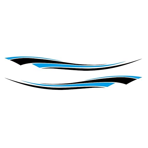 2pcs for Truck Boat Pontoon RV Trailer UTV Golf Cart Stripes Decal Stickers Graphics ft-021 (Blue)