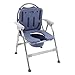 Folding Commode Chair for Elderly with Arms and Back, Adjustable Height Toilet Safety Frame with Bed Pan, 330 lbs Capacity, Foldable Shower Chair & Bedside Commode.Adults Potty Chair (Blue)
