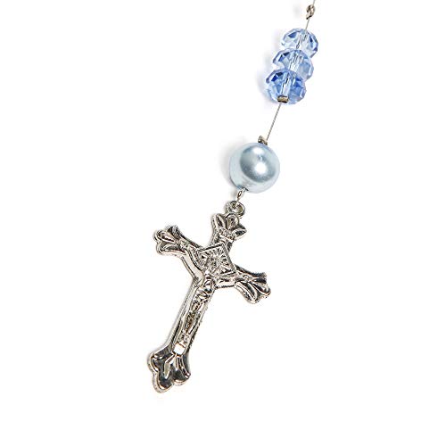 Linpeng Crystal & Pearl Beads Rosary Diy Kit, Turquoise Blue #TOP6