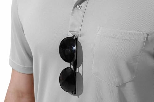 Image of Rdruko Men's Polo Shirts Short Sleeve Quick Dry Outdoor Golf Sports Shirts with Pocket