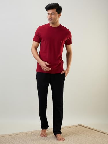 Image of Raymond SleepZ Men Regular Fit Solid Pattern Cotton Polyester Blend Trackpant