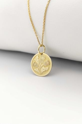 Collier chardon écossais en argent plaqué or de haute joaillerie LKBEADS