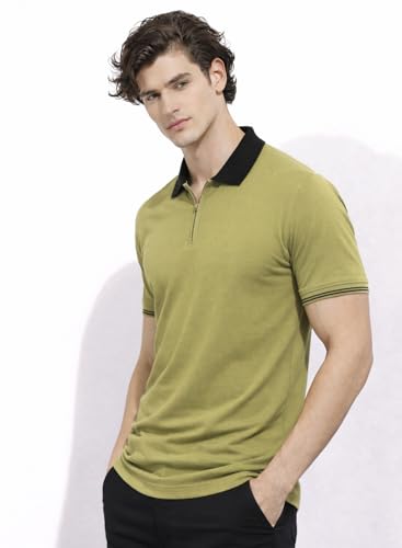 Image of Mens Premium Cotton Polo T-Shirt | 220 GSM Soft Fabric | Casual Stylish Look | Zipper Polo Design Snow White Polo T Shirt | Polo Tshirt for All-Day Wear