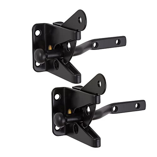 Image of Design House 189407-MB Self-Locking Heavy Duty Gate Latch 2-Pack Matte Black