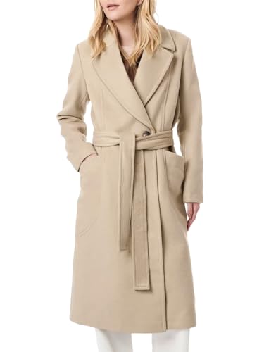 Danedvi Women's Lapel Collar Pea Coat with Belt