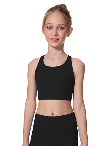 Girls Sports Bra Training Scoop Neck Cross Back Bras for Teens Kids Sports Comfort Girls Bra Tops2