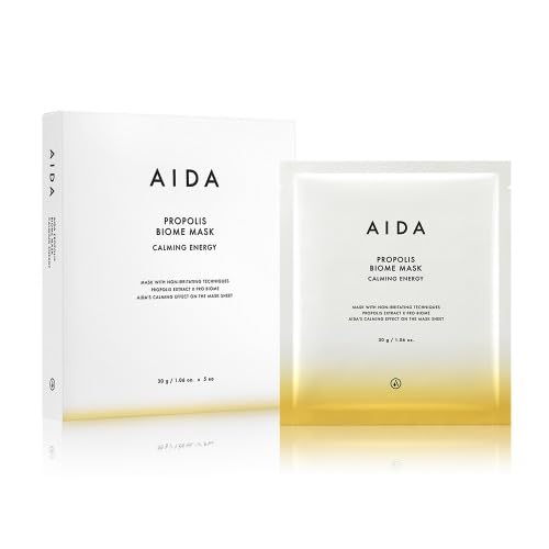AIDA Propolis Calming Mask (5sheets) 30g Ampoule Mask, Biome Mask, 2023Version