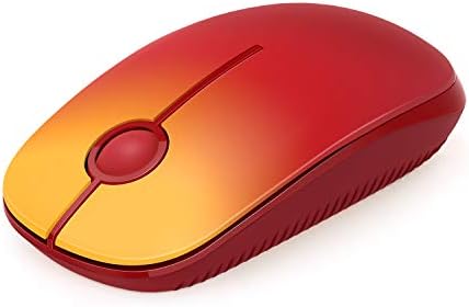 VssoPlor Wireless Mouse, 2.4G Slim Portable Computer Mice with Nano Receiver for Notebook, PC, Laptop, Computer (Yellow to Red)