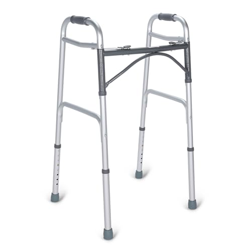 KosmoCare Premium Imported Light Weight Aluminum Height Adjustable Folding Walker 2 - Silver