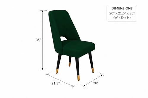 Image of WOODEN SPACE 6-Seater Wooden Dining Table Set | Nano Composite Marble Top | Solid Wood Base | Modern Dining Room Furniture with 6 Chairs (Dark Green Vintage)