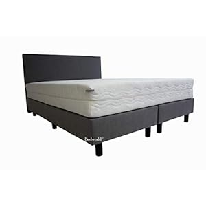 Bedworld Boxspring 160×200 cm met Matras – Bed – Medium Ligcomfort – Pocketvering Matras – Grijs
