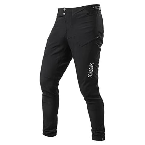 FORBEMK Herren Fahrradhose Mountainbike-Hose lang Leicht Atmungsaktiv Wasserabweisend Laufen Mountainbike Outdoor Fahrradhose-Black-32 Cover