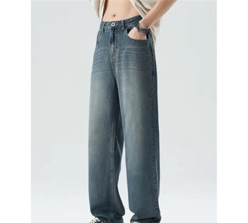 Men's Spring Summer, Lyocell Loose Jeans, Soft Fashion, Straight Y2K Denim, Vintage Casual Trousers2