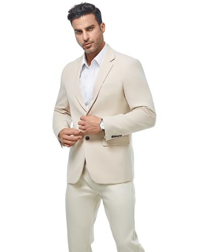 WULFUL Mens Casual Blazer Suit Jackets Slim Fit Two Button Sport Coats Lightweight Business Jacket2