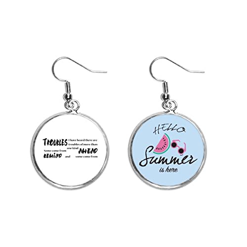 Pendientes de sandía de verano con colgante de gota para el lóbulo