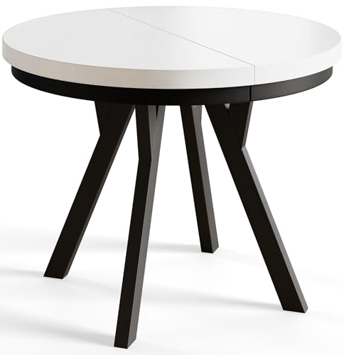 Alpimeble Mesa Comedor Extensible Redonda Evo - Mesa Redonda Extensible - Tablero Laminado De 36 Mm - Madera De Haya - Diámetro De 90 Cm A 190 C Alpimeble Mesa Comedor Extensible Redonda Evo - Mesa Redonda Extensible - Tablero Laminado De 36 Mm - Madera De Haya - Diámetro De 90 Cm A 190 C