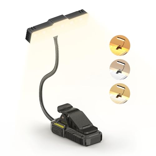 Lámpara de lectura USB Smiling Shark con pinza y batería de 1200 mAh para libros