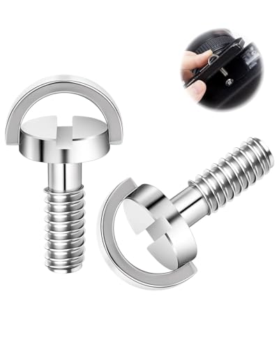 FUGLUS - FUGLUS Lot de 2 vis 1/4" pour trépied, vis 1/4", vis d'appareil photo, vis en acier inoxydable, pour vis d'appareil photo, monopode, trépied, plaque de dégagement rapide
