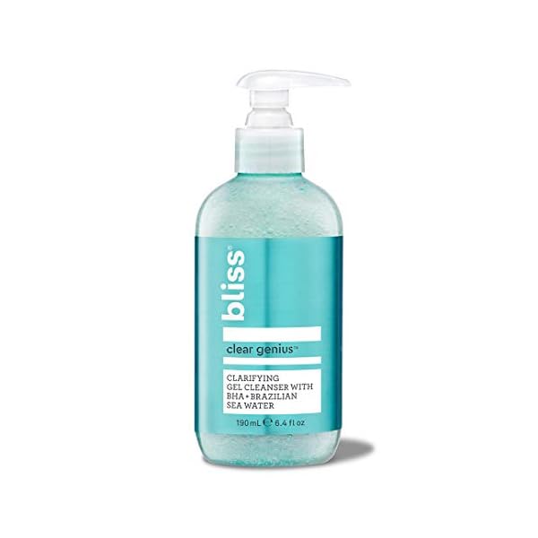 Bliss Clear Genius Clarifying Gel Cleanser â 6.4 Fl Oz â Salicylic Acid BHA to Purify Pores, Remove Excess Oil & Dirt â Non-Drying, Vegan & Cruelty-Free â Tea Tree Scent â Suitable For All Skin Types