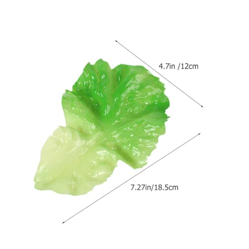 Kichvoe 3Pcs Artificial Lettuce Leaf Lifelike Vegetable Fake Green Lettuce Leaf PVC Vegetable Model Desktop Vegetable Ornament for Home Shop Supermarket Props Restaurant Kitchen